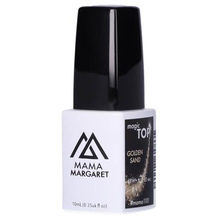 #mama1101 MAGIC TOP GOLDEN SAND brokatowy top coat hybrydowy 10 ml