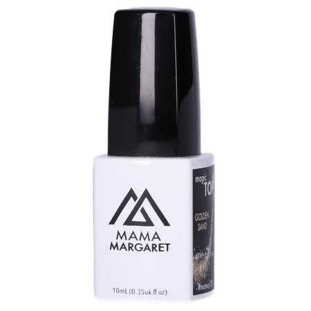 #mama1101 MAGIC TOP GOLDEN SAND brokatowy top coat hybrydowy 10 ml